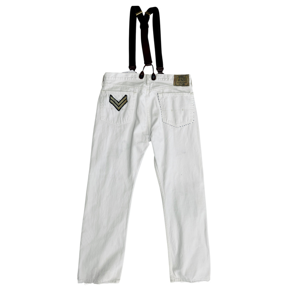 Polo Ralph Laure Jeans Men 867 36x30-Patchwork Distressed Upcycled graffiti - Picture 3 of 16